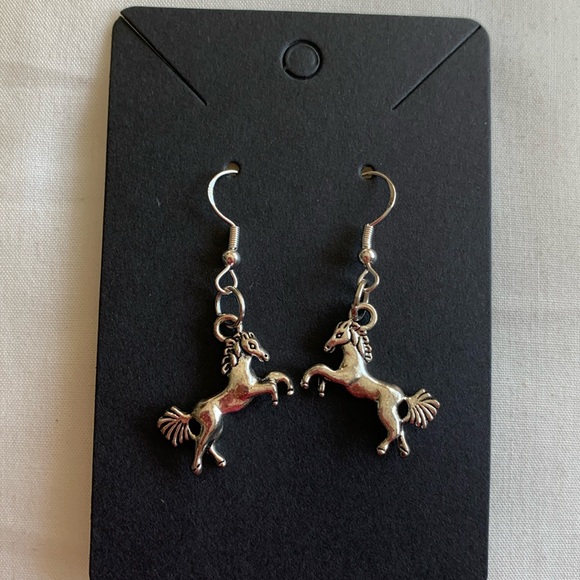 Dance Horses earrings sterling silver hooks Artisan OOAK - Picture 3 of 6